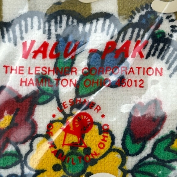 Vintage Leshner Corp. Valu-Pak 3 Kitchen Towels Cotton Floral Print 16”x 26” NOS - Picture 7 of 9
